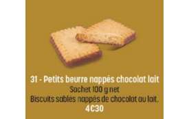 Petits beurre nappés chocolat lait
