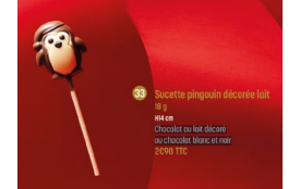 Sucette pingouin décorée lait
